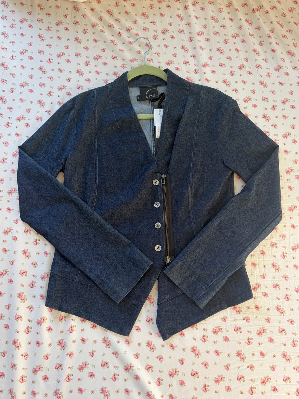 Dark Navy Women's Zip-Button Blazer